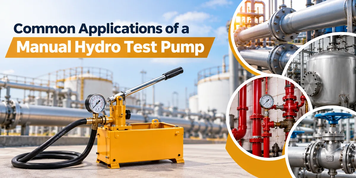 Manual hydro test pump used for pipeline, tank, fire line and valve pressure testing